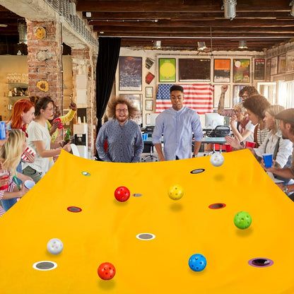 Team Building Tarp Game 98 x 70 Inch with 8 Balls – Large Group Cooperative Activity for Kids Adults PE Class Corporate Events Summer Camp Birthday Party Outdoor Indoor