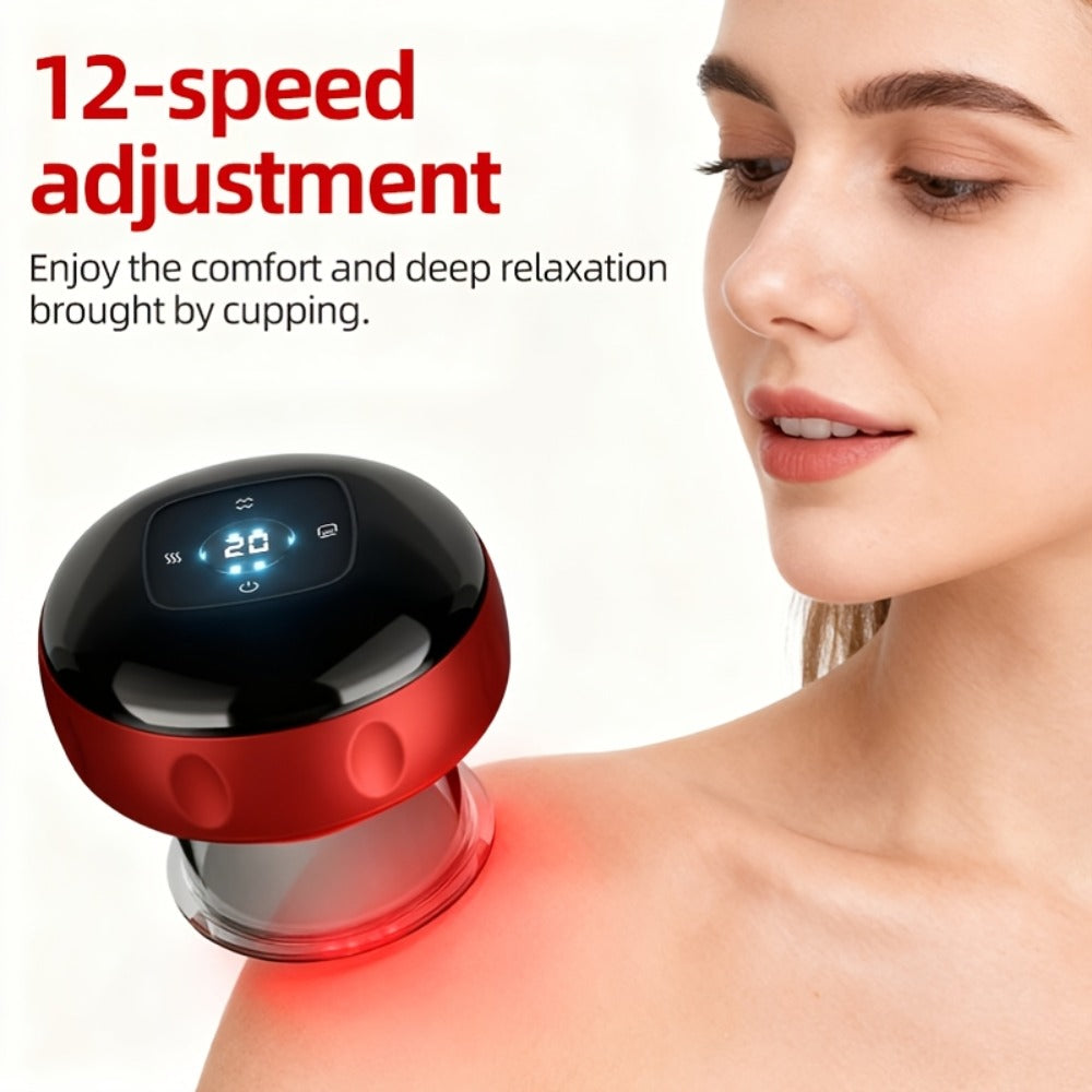 Electric Cupping Massager – Portable USB Rechargeable Gua Sha Scraping & Acupressure Device for Full Body Relief | Traditional Chinese Therapy Tool for Back, Neck & Muscle Relaxation at Home