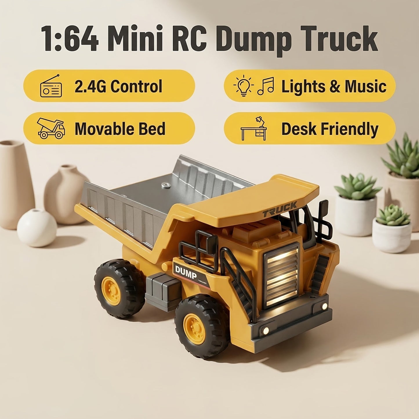 RC Construction Truck Toy 1:24 Scale Alloy Bulldozer Dump Truck & Excavator – 11-Channel Remote Control with Forward, Backward, Turning & Sound, Indoor Outdoor RC Toy Gift for Boys Girls