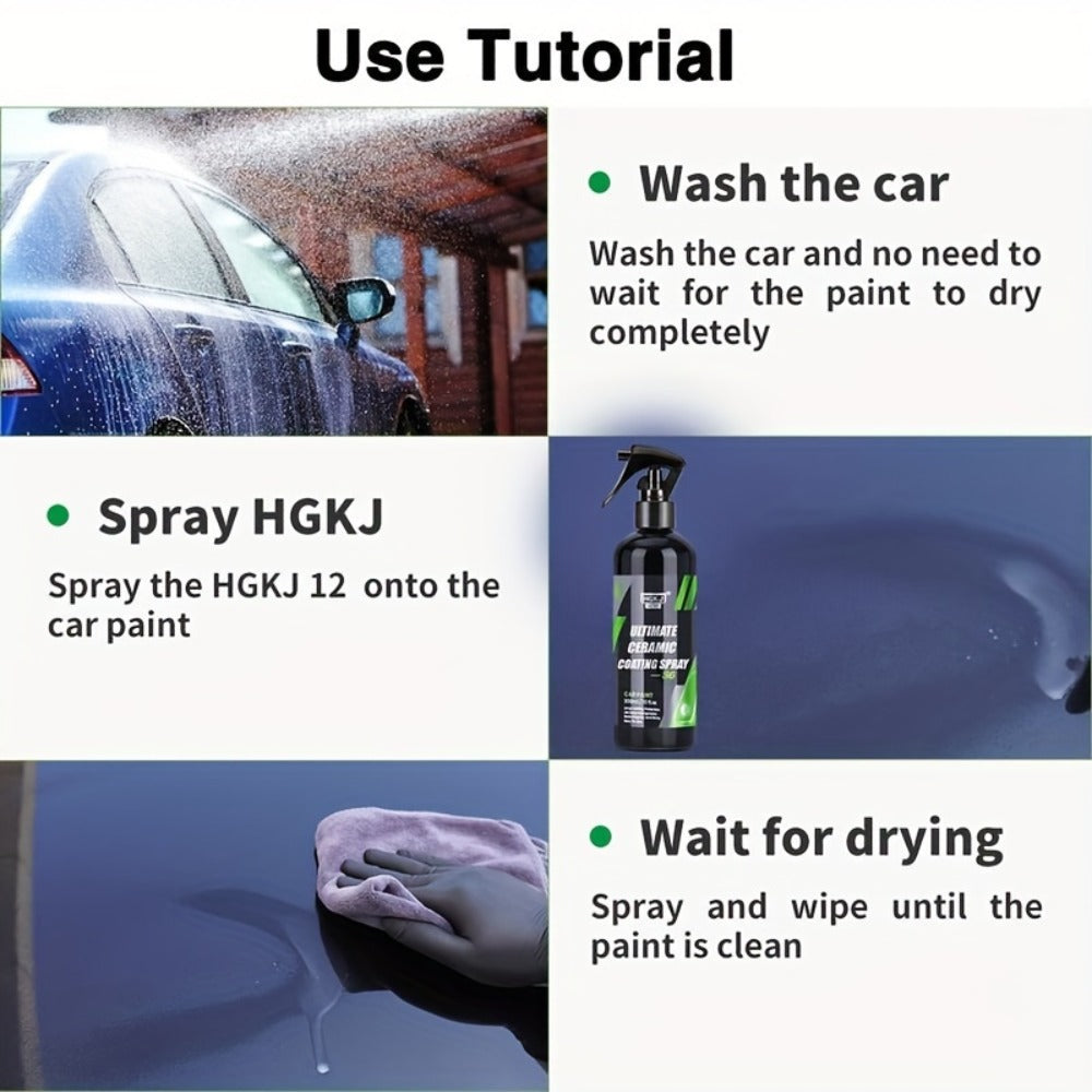 Ceramic Coating Spray for Cars – Paint Protection & High-Gloss Finish, Fast-Apply Car Detailing Coat