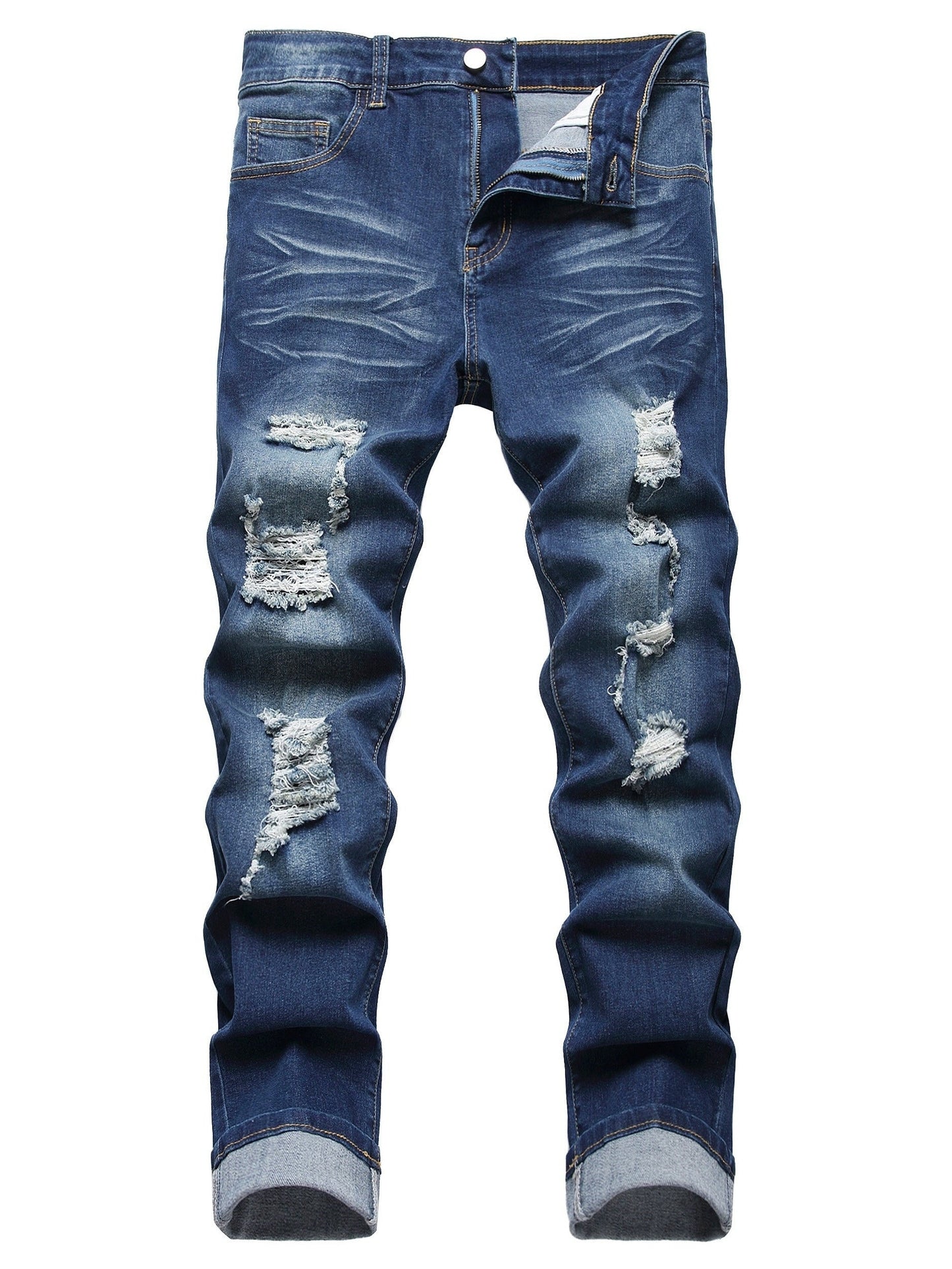 Men's Slim Fit Jeans - Classic Wash Distressed Weekend