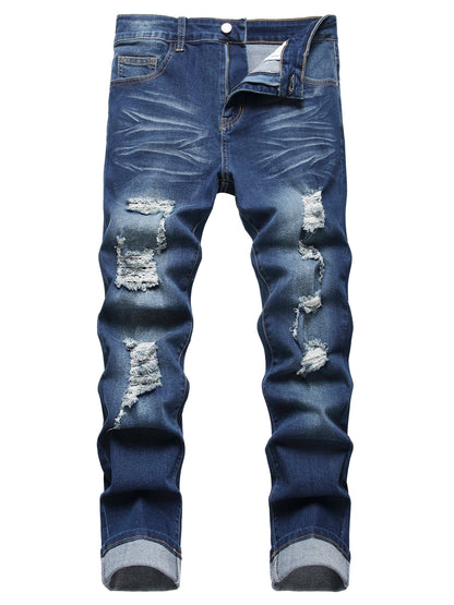 Men's Slim Fit Jeans - Classic Wash Distressed Weekend