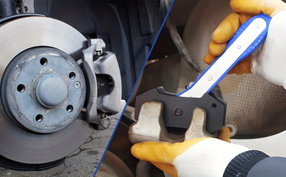 Brake Caliper Compression Tool Set – Quad Disc Piston Ratchet Press with 4 Spreader Plates, Car Brake Pad Retractor Compressor for Brake Pump Adjustment, Automotive DIY Repair