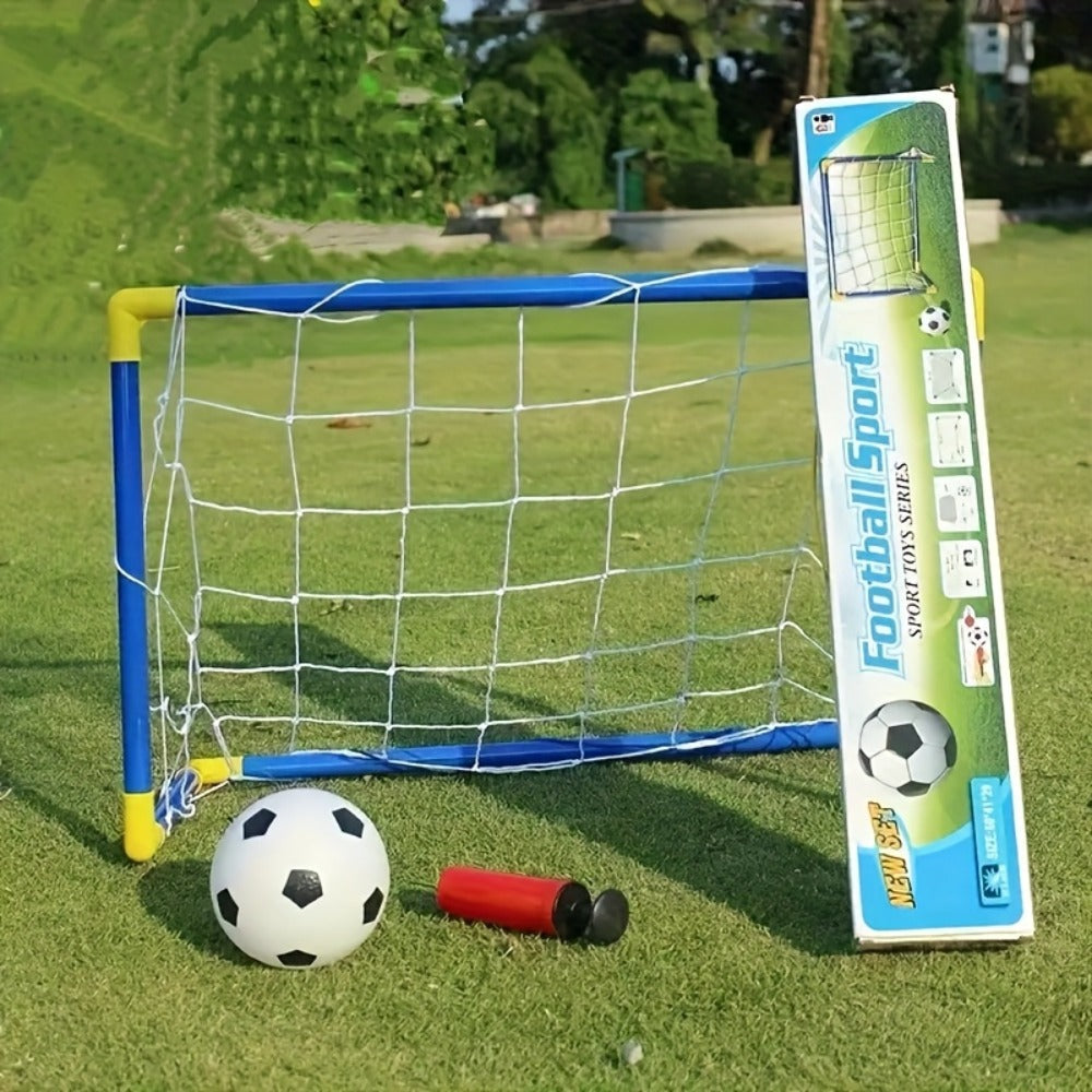 Kids Youth Football Goal Set – 2pcs Portable Easy-Assemble Soccer Goals for Indoor & Outdoor Play | Family Entertainment & Sports Training Gift for Boys and Girls