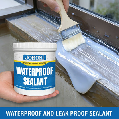 Waterproof Sealant Liquid Glue 32oz 1KG Leak Repair Agent – Indoor Outdoor Waterproof Coating for Roof Basement Wall Pipe Crack Sealing, Transparent & Black, Strong Adhesive Waterproof Repair Glue