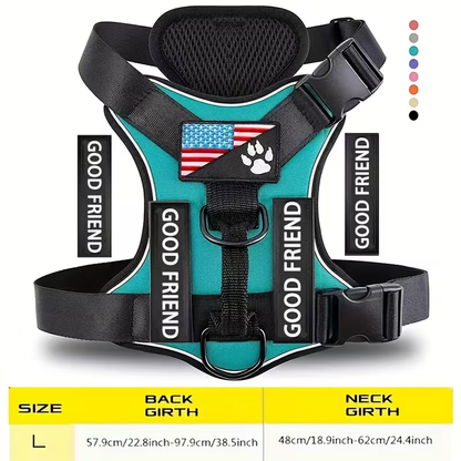 Service Dog Harness with 5 Patches – Reflective Adjustable Oxford Vest with Inner Mesh Layer, Service Dog ID System for Small Medium Large Dogs, XS–XL, 5 Colors