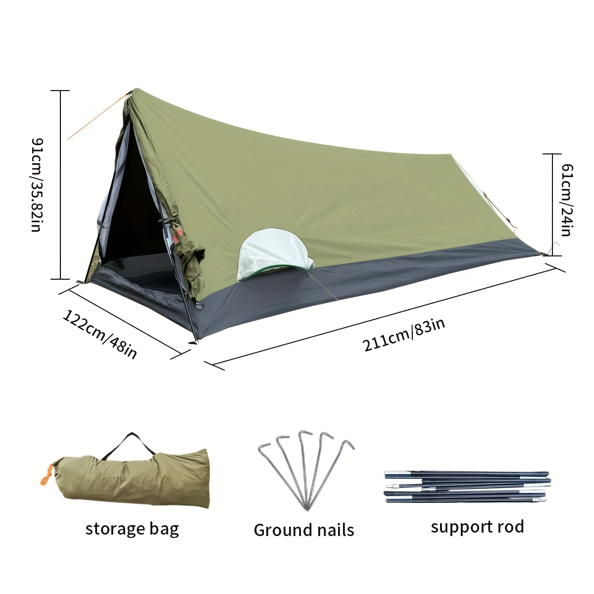 Lightweight Backpacking Tent 1-2 Person - Easy Setup Camping Tent with Mosquito Net, Zipper Door, UV Sun Protection, Waterproof Emergency Shelter for Solo Hiking Cycling Outdoor Adventure