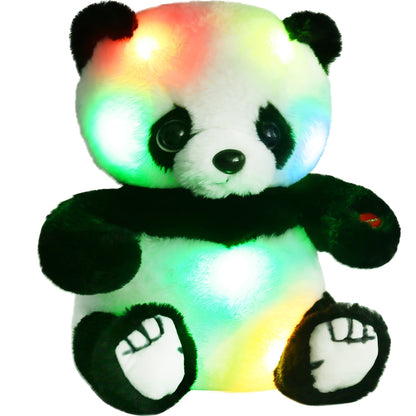 Light Up Panda Stuffed Animal with LED Glow — Kawaii Panda Bear Plush Toy 7 Inch & 10 Inch for Baby Toddler Kids Boys Girls | Soft Hugging Nightlight Doll | Birthday Christmas Easter Baby Shower Gift