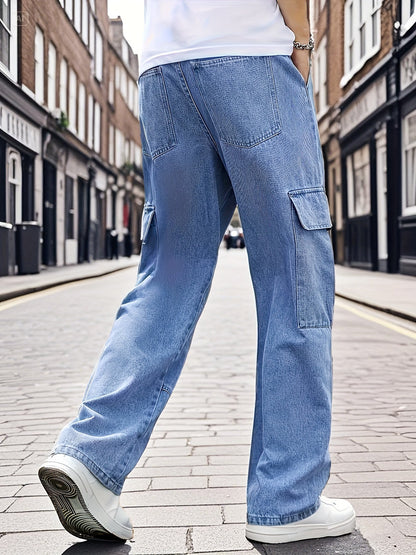 Men's Cargo Pants - Pocket Detail Wide Leg