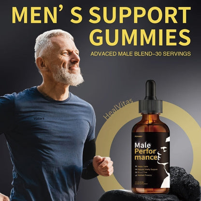 Men's Herbal Performance Drops with Shilajit Black Maca Longjack Root L-Arginine – Natural Vitality & Circulatory Support Supplement, Clean Formula No Chemical Additives, Gentle Non-Irritating