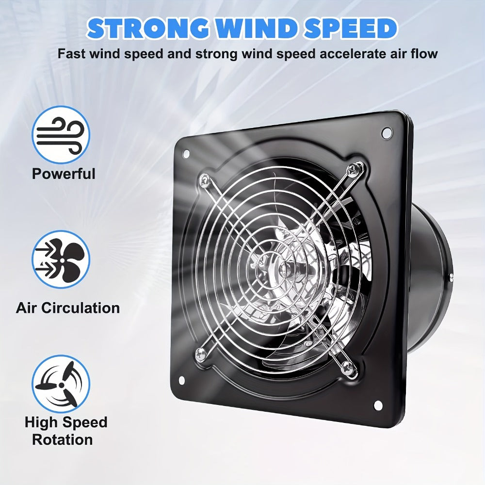 Exhaust Fan 8 Inch Wall Mount Ventilation Fan – 40W Pure Copper Motor, Backdraft Damper, Metal Fume Extractor with Switch for Kitchen, Bathroom, Garage, Shop & Smoking Room