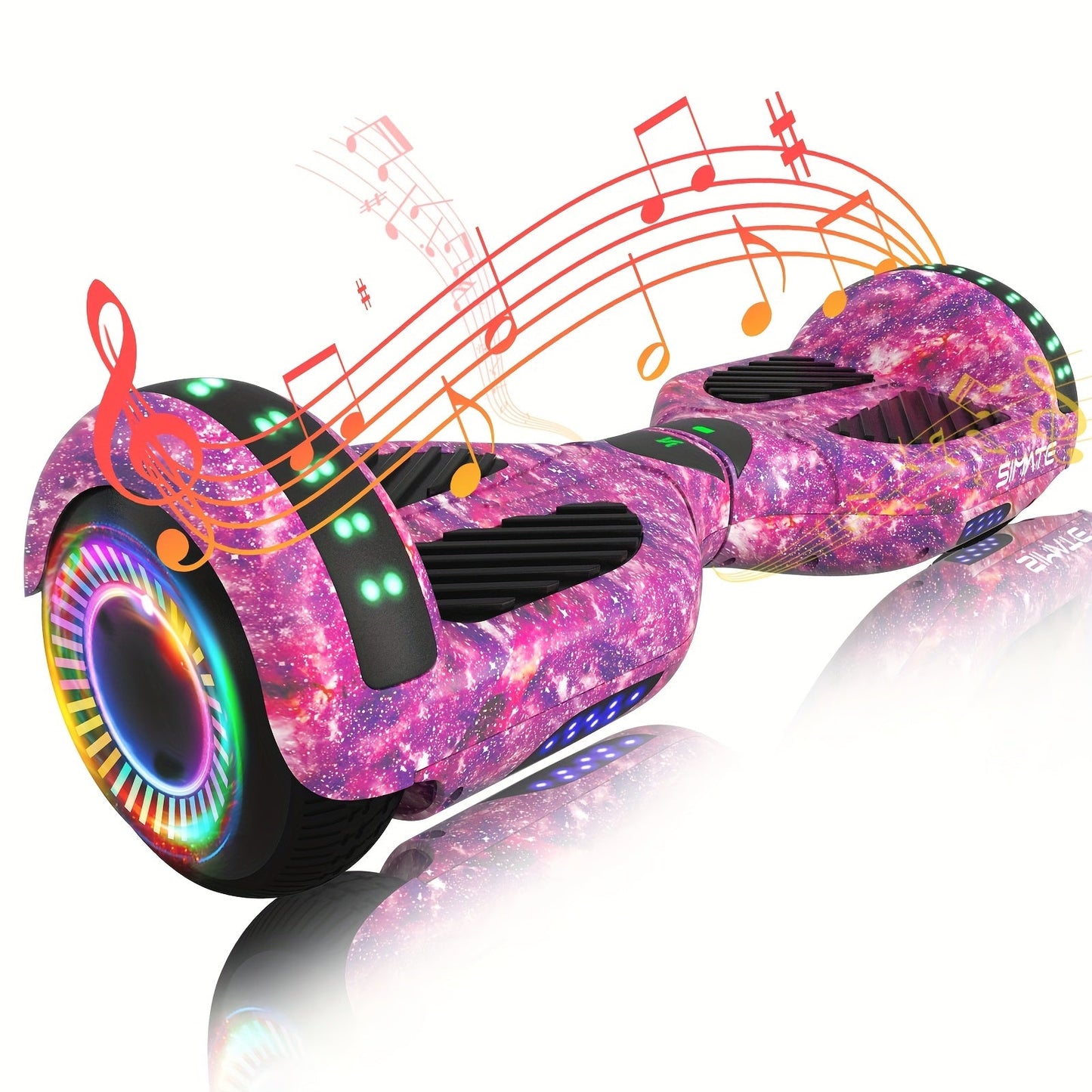 Self Balancing Hoverboard 6.5" LED Light Up Wheels 300W Motor 7.5MPH for Kids Teens Adults Multiple Colors