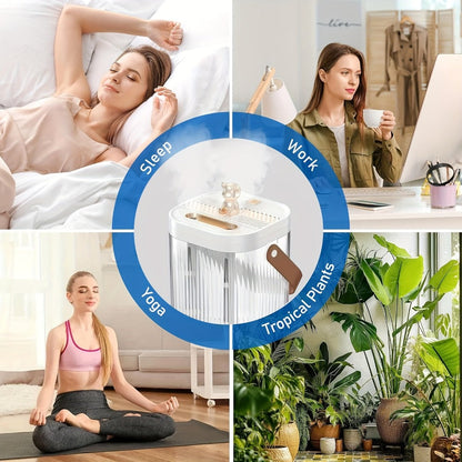 Cool Mist Humidifier for Bedroom & Large Room – 2L Top-Fill, 40-Hour Runtime, 26dB Ultra-Quiet, Auto Shut-Off, Easy to Clean, Whole House Humidifier for Plants, Baby Room & Home, White & Green