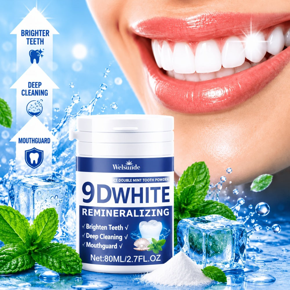 Hydroxyapatite Tooth Powder 2-Pack Remineralizing Fluoride-Free Deep Cleaning Whitening Mint Toothpowder for Sensitive Teeth Enamel Repair Daily Oral Care Gift