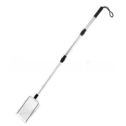 Beach Sand Sifter Scoop Telescopic Handle – Stainless Steel Retractable 3-Section Scoop for Treasure Hunting Shell Collecting Beach Combing Cat Litter Cleaning, 1pc or 2pcs