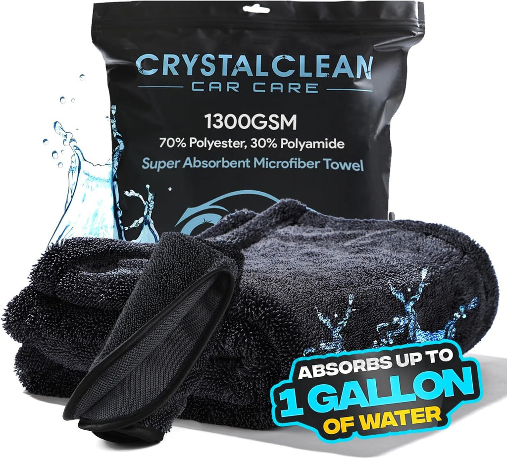 Extra Large Pack of 2 Double Twisted Loop Quick-Drying Towel | 24X36 Inches 1400GSM And 12X12 Inches | High Absorbency | Leaving No Streaks | Designed for Car Detailing
