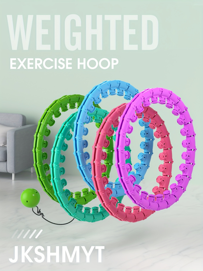 Weighted Hula Hoop Exercise Ring 69" – Smart Pilates Circle with 30 Detachable Knots, Plus Size Adjustable Fitness Hoop for Adults, Beginners & Core Workout