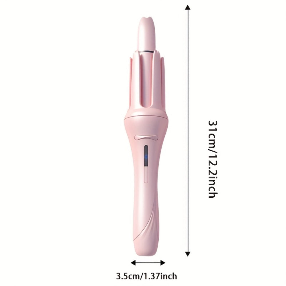 Automatic Curling Iron for Women with Ionic Technology — 4 Temperature Settings, 3 Timer Options, Dual-Direction Rotation, Anti-Scald & 360° Rotating Cord, Salon Waves at Home