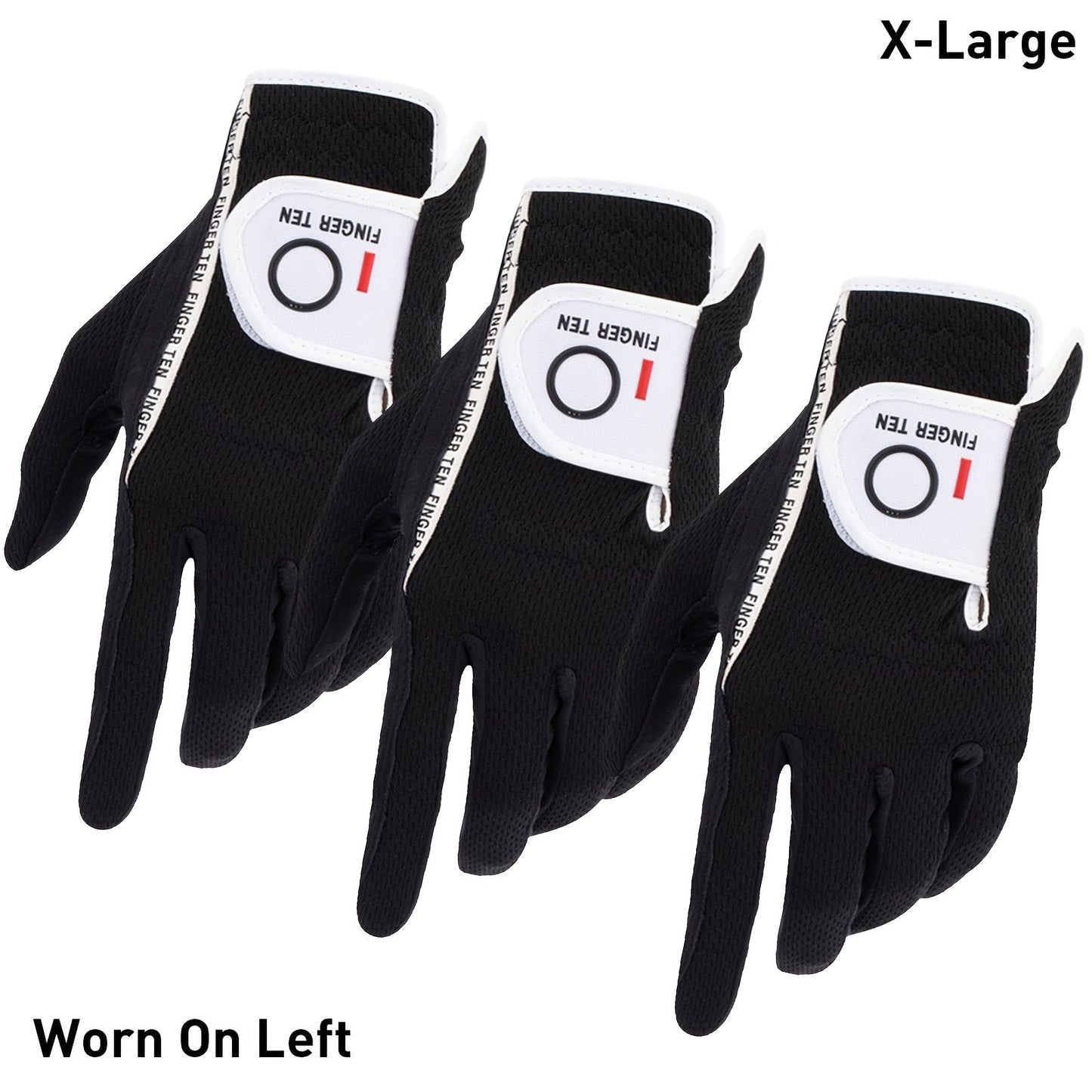 Wet Weather Golf Gloves Rain Grip 3-Pack for Men | Breathable Water-Resistant Golf Gloves for Left & Right Hand – Durable Comfortable Fit in Hot & Wet Conditions (Black, Gray, White | S–3XL)
