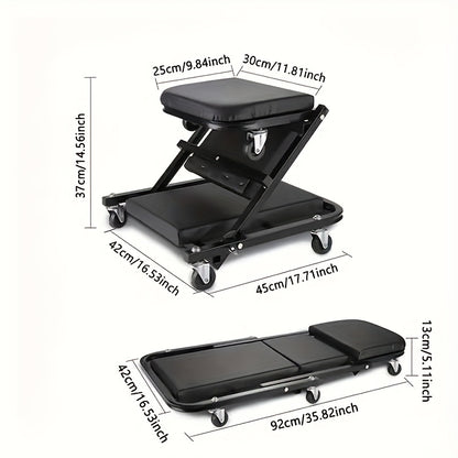 New Gift for Husband in 2026: 36-inch (Approx. 35.98 Inches) Outdoor Z-Type Crawling Seat, Adjustable Load Plate Folding Stroller Crawling Kit, 6-Wheel 2.5 Inch (Approx. 2.52 Inches) Mechanical Crawler