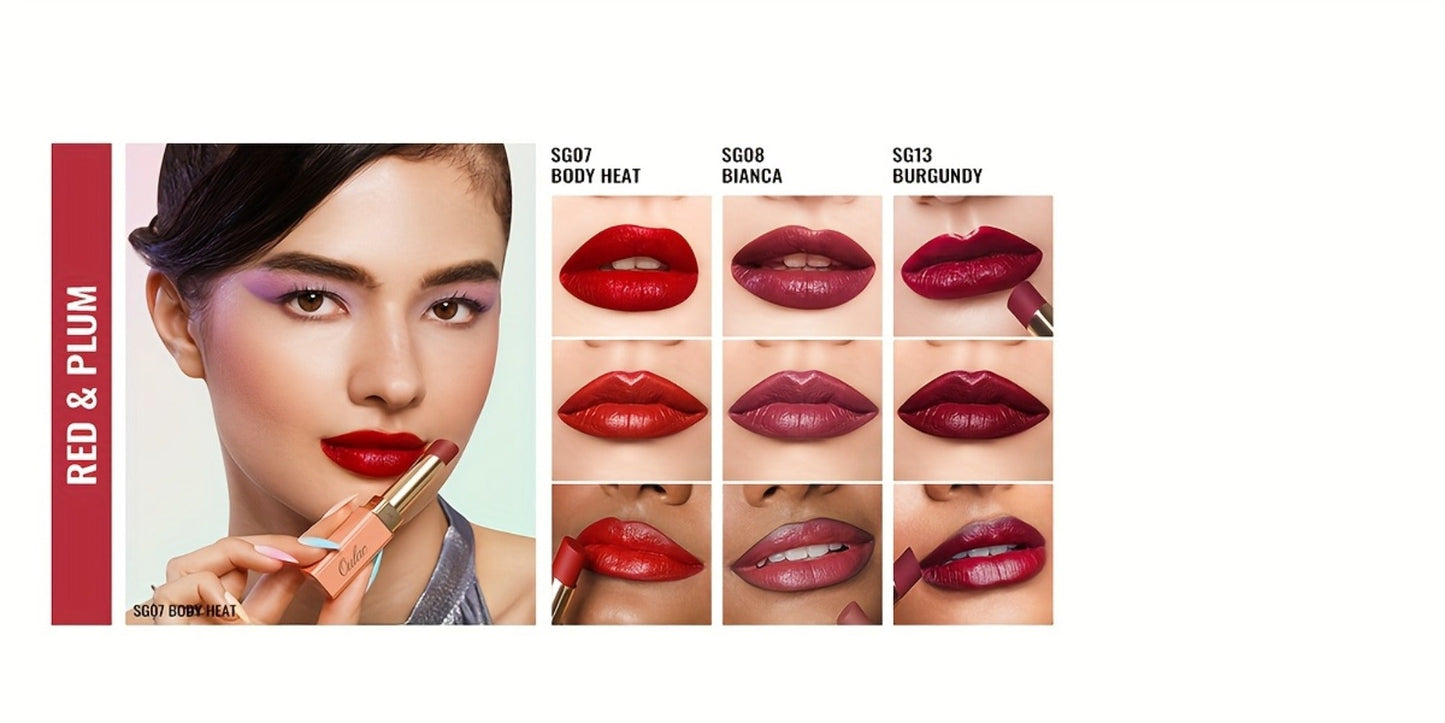 Oulac Nude Satin Lipstick Set 12g Each – Lightweight Moisturizing Full Coverage Cream-to-Satin Formula, Skin-Flattering Nude Lip Color Gift-Ready for Women All Skin Tones (LT-SG Nude Set 2 & 3)