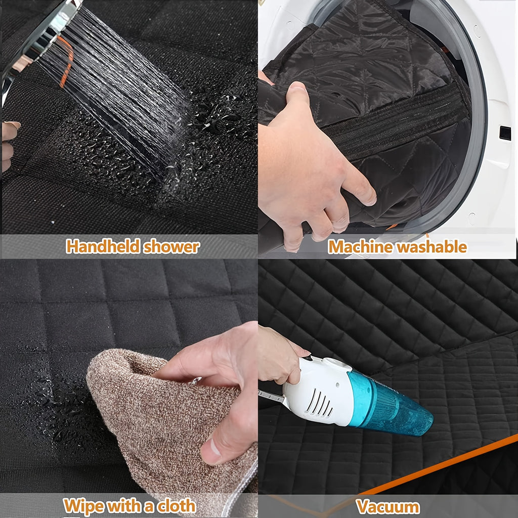 Back Seat Cover, Split Bench for Cars, Trucks, Suvs, Easy Cleanup Car Seat Protector, Compatible for Armrest, Washable, Non-Slip Rear Seat Cover