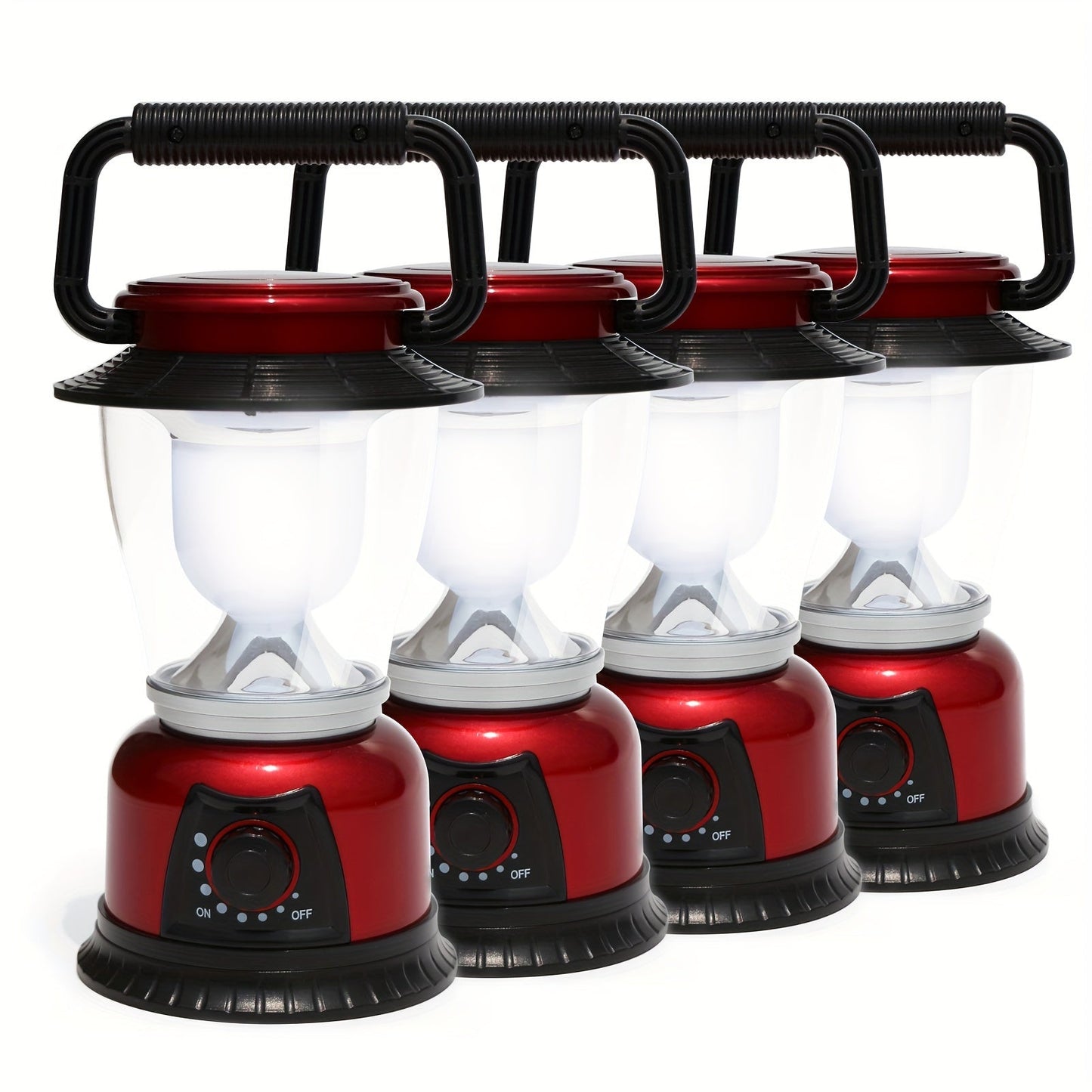4-Pack COB LED Camping Lantern Dimmable Battery Powered - High Brightness Portable Camp Lights for Hiking, Fishing, Emergency Power Outage & Outdoor Adventures, Adjustable Brightness Tent Lantern Set