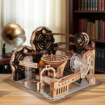 Electric Marble Run Set 3D Handmade Logic Building Construction Puzzle – Educational STEM Toy for Kids Teens Adults, Logical Thinking Engineering Activity, Birthday Christmas Holiday Gift