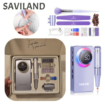 Purple Nail Drill Machine – Rechargeable Cordless Electric Nail Efile for Acrylic & Gel Nails | Professional Variable Speed Nail Drill for Manicure, Pedicure & Cuticle Care, Home & Salon Use