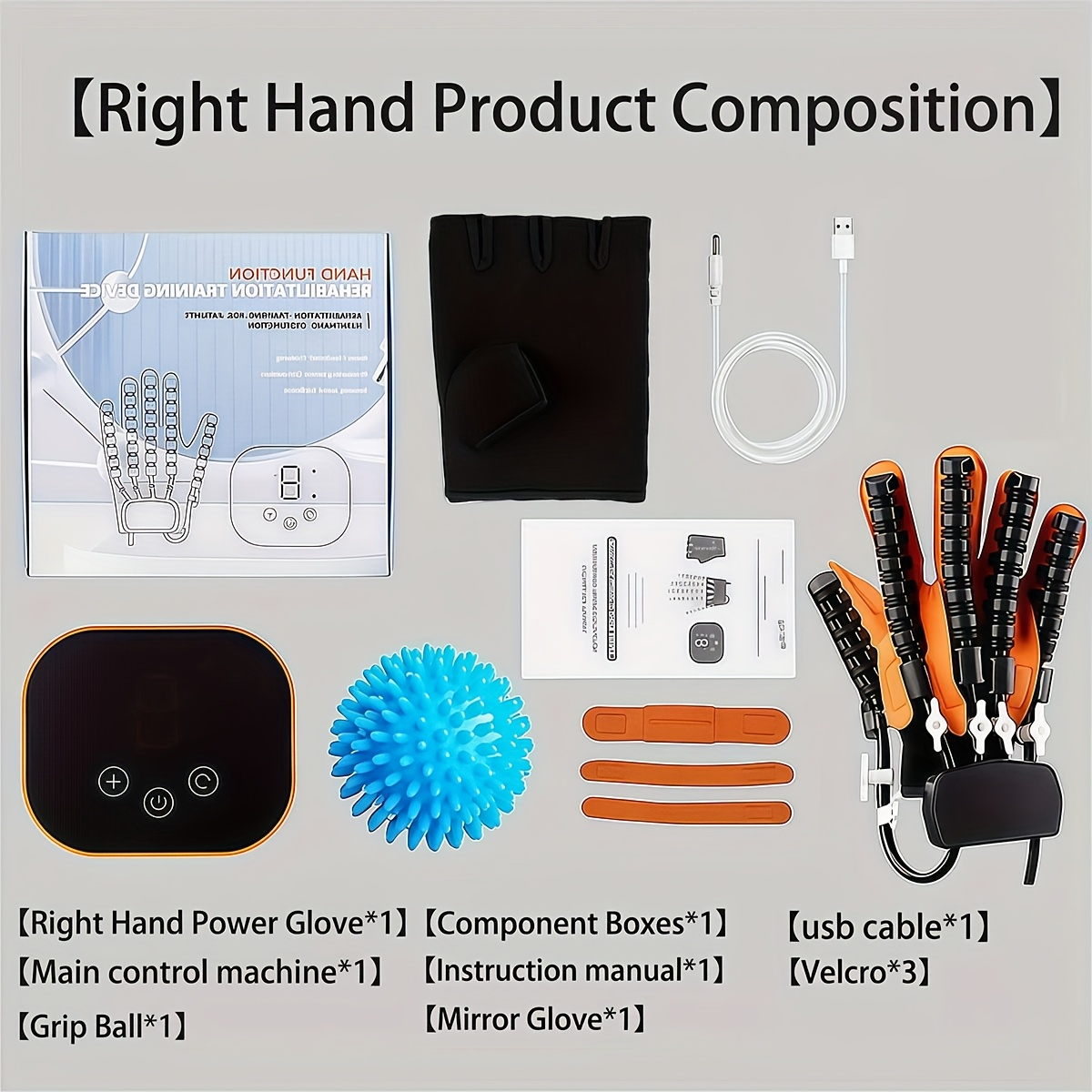 Hand Rehabilitation Glove Pneumatic Finger Trainer Left Right M L XL