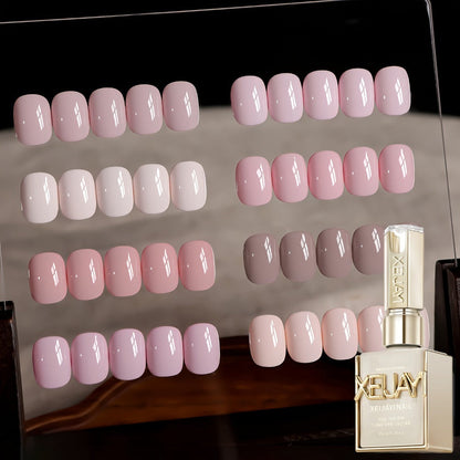 Gel Nail Polish Set 8 Colors Semi-Permanent Soak-Off LED Cure Long-Lasting Manicure Kit - 0.51oz Each Bottle Gentle Pink Shades 001-008 DIY Home Salon Nail Art Gift for Women