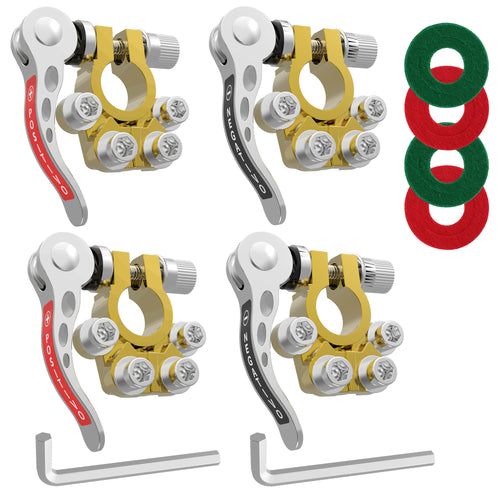 LotFancy 4Pcs Car Battery Terminal Connectors Quick Release Disconnect 4 Way Positive Negative