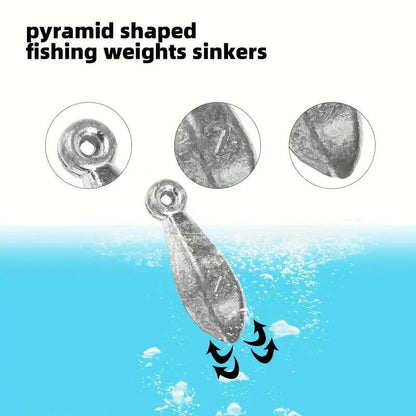 Fishing Sinker Weights Kit 45pcs - Bullet Bank Sinkers for Saltwater & Freshwater Fishing - 8 Sizes (1/8oz to 2oz) Corrosion-Resistant Lead Fishing Weights for Bass, Carp & Bottom Fishing