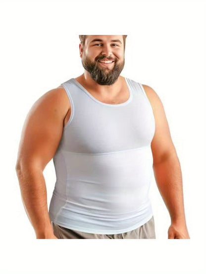 Men's Plus Size Compression Shirt – Sleeveless Crew Neck