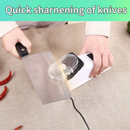 Electric Knife Sharpener with 5 Double-Sided Stones - USB Powered Professional Kitchen Knife Sharpener for Quick Sharpening & Polishing with Protective Cover