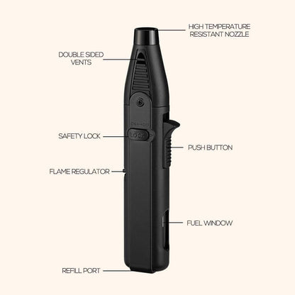 Windproof Torch Lighter 5 Pack Outdoor Butane Gas Lighter Set 1300 1800 Degree Blue Flame Safety Lock Gift Box Camping BBQ Candle Fireplace Butane Not Included
