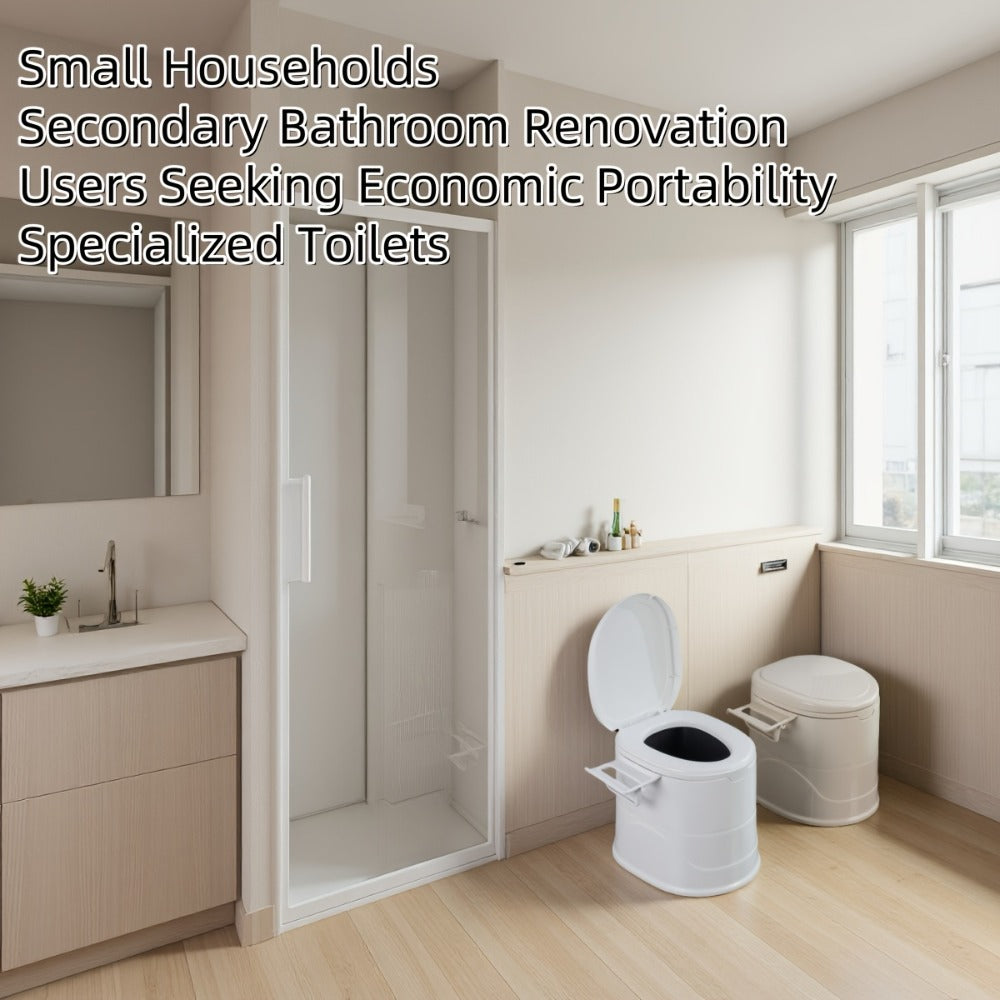 Portable Toilet with Lid Odor Control Tissue Holder Lightweight Camping Toilet for RV Camper Outdoor Travel Hiking Emergency Use No Electricity Required, Khaki