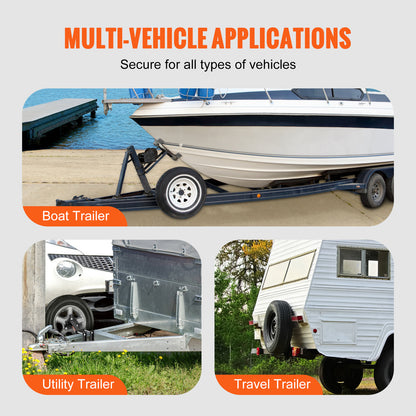 Trailer Spare Tire Carrier Mount 160 LBS - Steel Universal Spare Tire Holder for Utility Marine Trailer, Fits 4 5 6 8 Lug Wheels, No-Drill Install, Galvanized Hardware Included