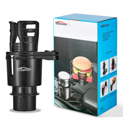 Car Cup Holder Phone Mount 2-in-1 Long Arm - 360° Rotating Cell Phone Holder with Cup Holder Expander, Universal Smartphone Car Mount