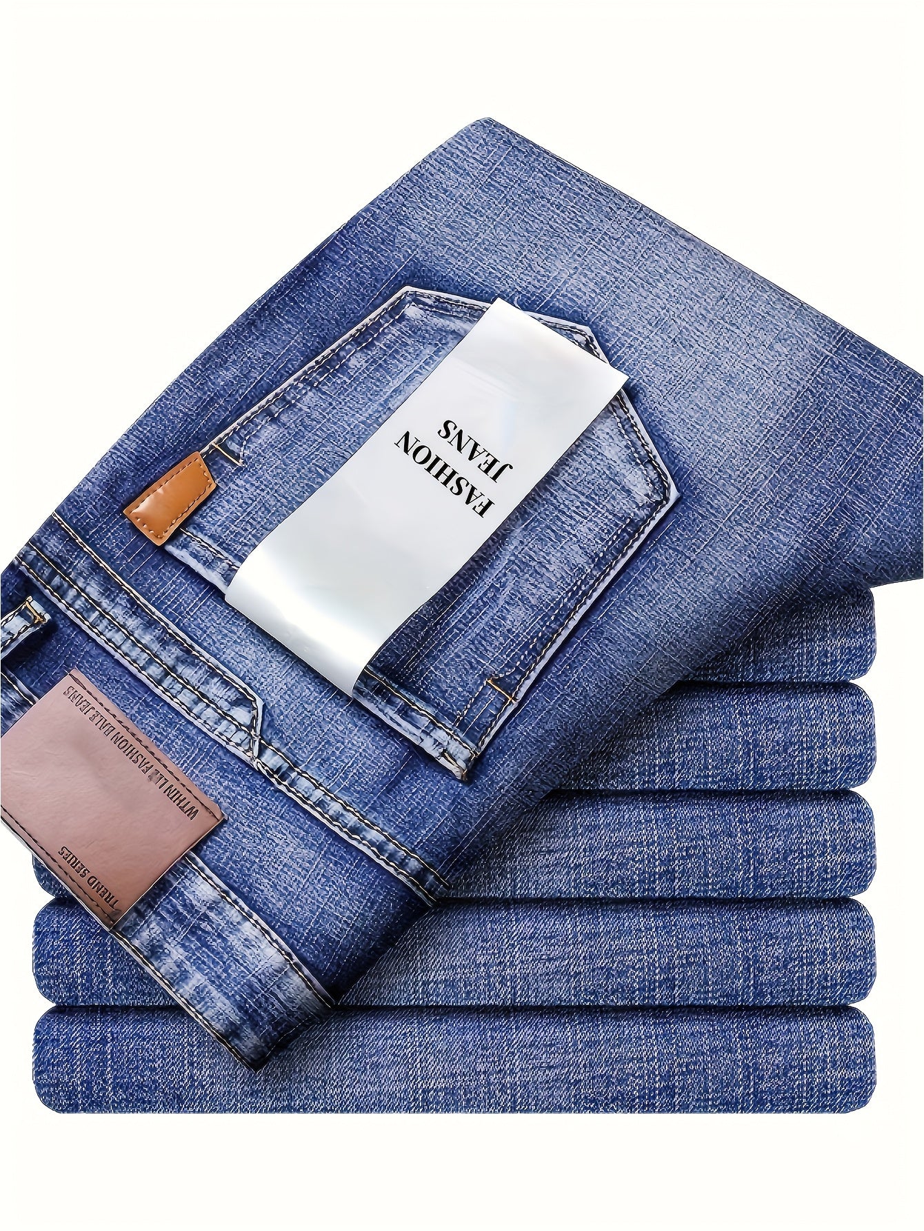 Men's Straight Leg Jeans - Classic Wash Clean Finish Travel