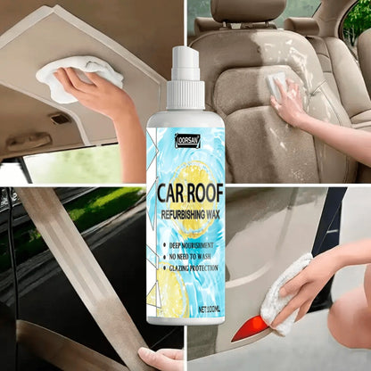 Automotive Interior Plastic Repair Agent 3.38oz - Dashboard Door Panel Steering Wheel Seat Restorer, Moisturizing Gloss & Wrinkle Repair with Applicator Sponge