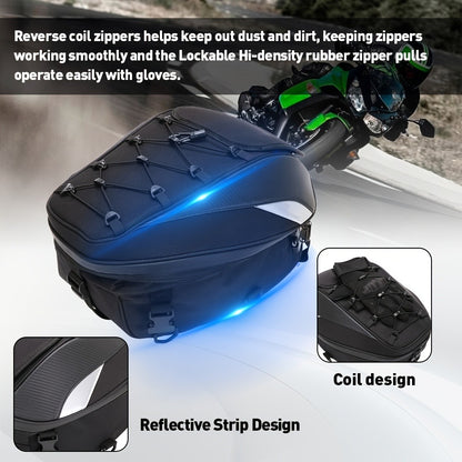 Motorcycle Backpack Helmet Bag – JFG RACING Motorbike Tail Bag with Adjustable Strap for Outdoor Camping, Travel & Luggage Storage, Large Capacity Rider Gear Bag