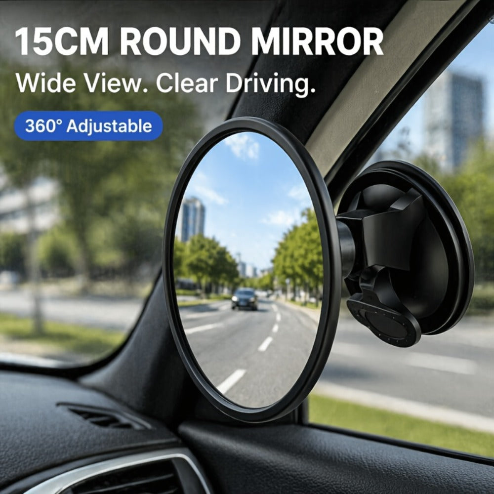 Convex Car Rearview Mirror 360° Rotating - Wide Angle Blind Spot Mirror with Silicone Suction Cup Mount for Cars Trucks SUVs Motorcycles