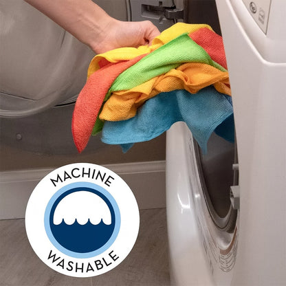 Microfiber Cleaning Cloths 50/60 Pack – Ultra-Soft Scratch-Free Towels for Car Detailing, Kitchen & Home, Quick-Dry Absorbent Lint-Free Rags, 5 Colors, 12"x12", Machine Washable