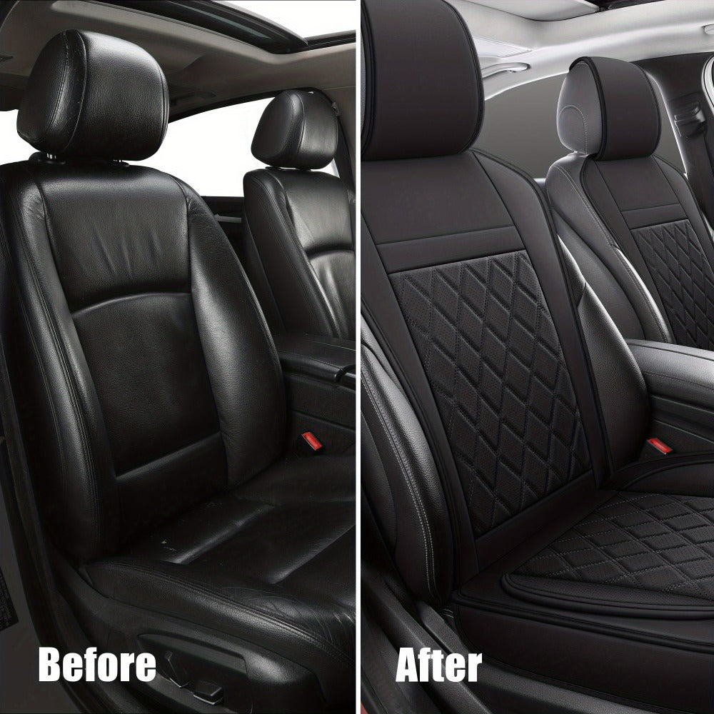 Car Seat Covers Front Pair – Universal Fit Bucket Seat Protector, Anti-Slip Full Surround High-Back Design, 15 Colors, Fits Cars SUVs Trucks