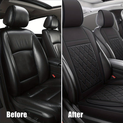Car Seat Covers Front Pair – Universal Fit Bucket Seat Protector, Anti-Slip Full Surround High-Back Design, 15 Colors, Fits Cars SUVs Trucks