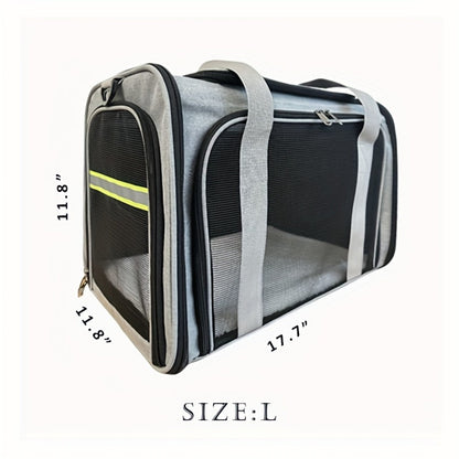 Airline Approved Pet Carrier Soft Sided – TSA Compliant, Collapsible Travel Bag for Small Medium Cats & Dogs Under 15 lbs, Breathable Mesh, Foldable Design
