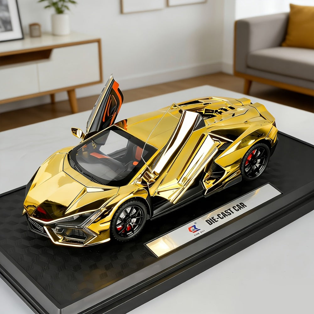 1:24 Scale Die-Cast Sports Car Model Collectible - Zinc Alloy Static Ornament with Realistic Details, Home Desktop Decoration, Gift for Car Lovers Men Adults