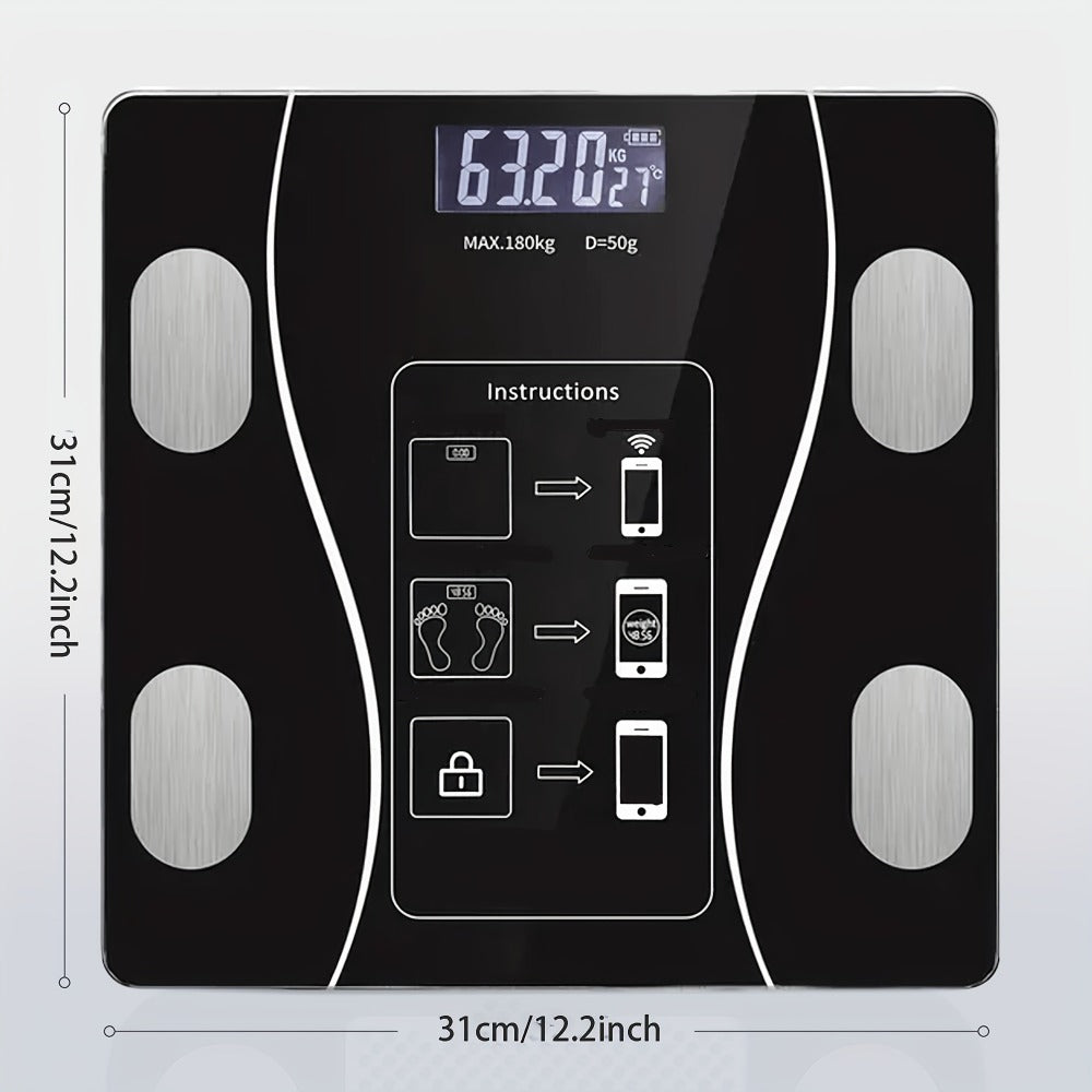 Digital Bathroom Scale 396lb – High-Precision Body Fat Scale with HD LCD Display, Temperature Reading, kg/lb Switch, Extra-Wide Platform, Electronic Body Weight Scale for Home & Bathroom, Multiple Styles