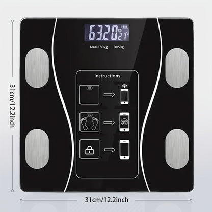 Digital Bathroom Scale 396lb – High-Precision Body Fat Scale with HD LCD Display, Temperature Reading, kg/lb Switch, Extra-Wide Platform, Electronic Body Weight Scale for Home & Bathroom, Multiple Styles